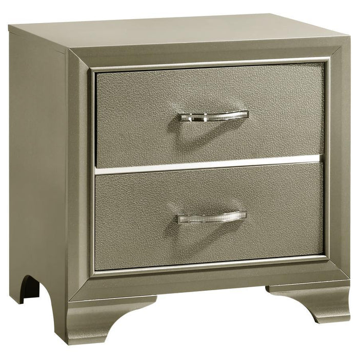 Beaumont - 2-Drawer Rectangular Nightstand - Champagne