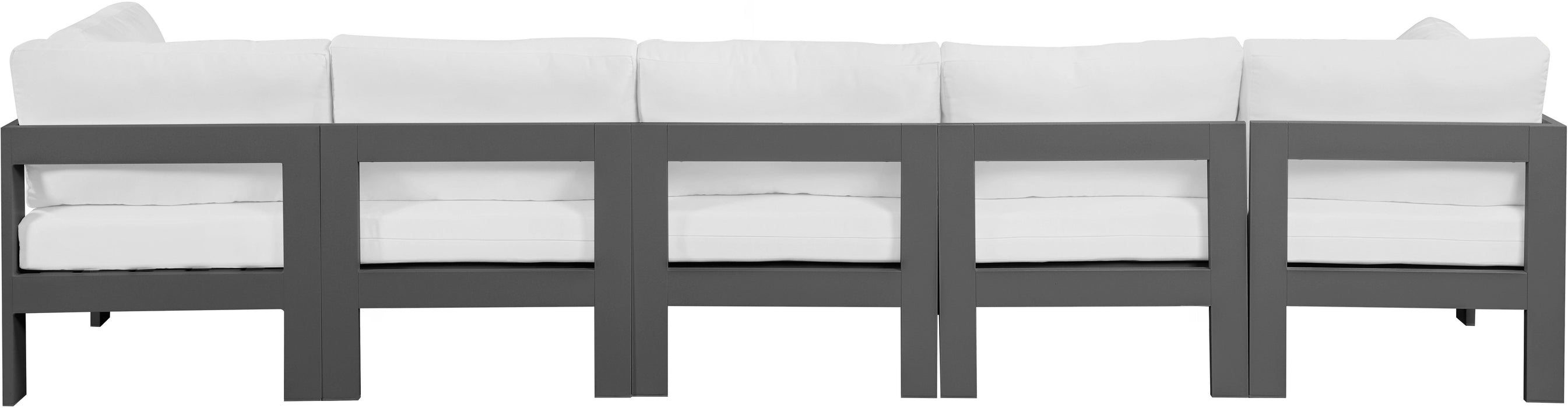 Nizuc - Outdoor Patio Modular Sofa With Frame - White - Modern & Contemporary