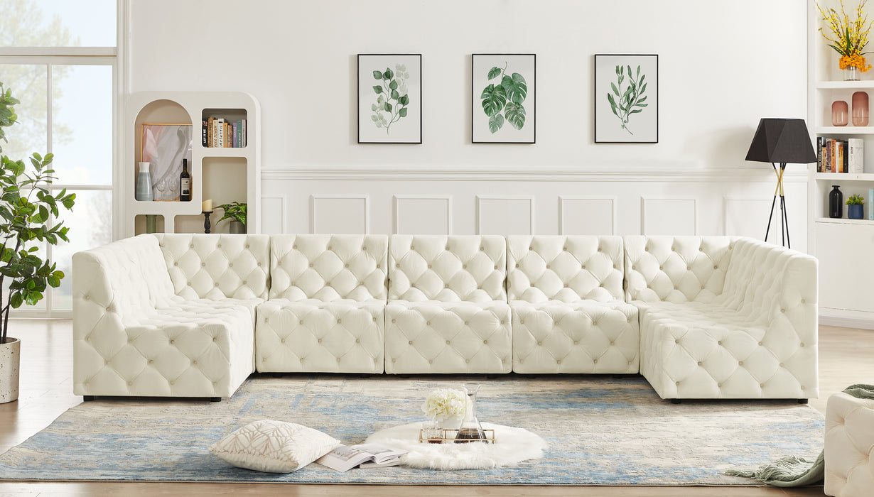 Tuft - Modular Sectional 7 Piece - Cream - Fabric