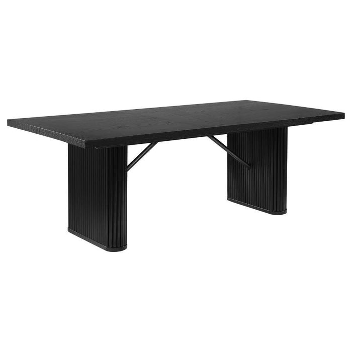 Catherine - Rectangular Double Pedestal Dining Table - Black