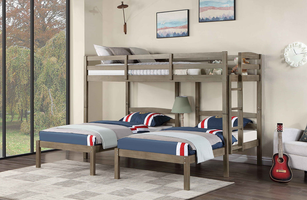 Hortense - Triple Twin Bunk Bed - W. Gray