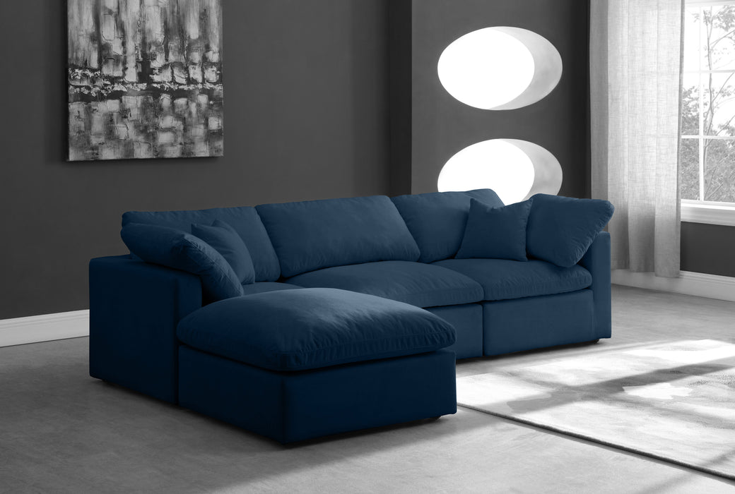 Plush - Velvet Standart Comfort Modular Sectional Standart - Navy - Fabric - Modern & Contemporary