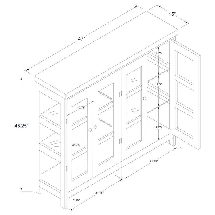 Sable - 4-Door Display Accent Cabinet - White