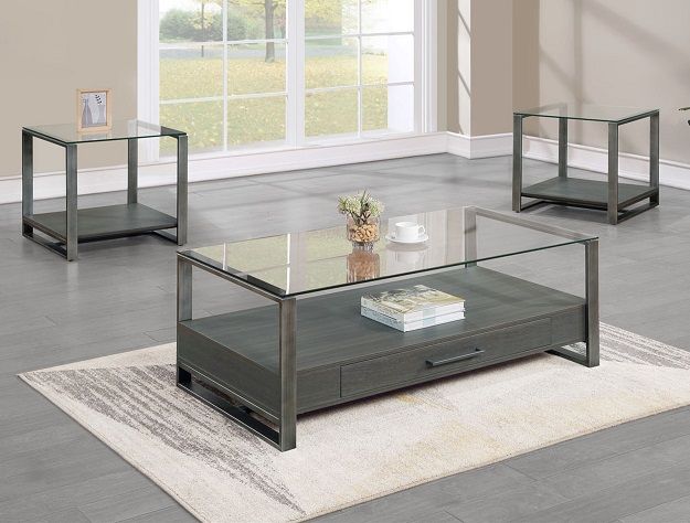 Mardo - Coffee Table With Drawer - Gray