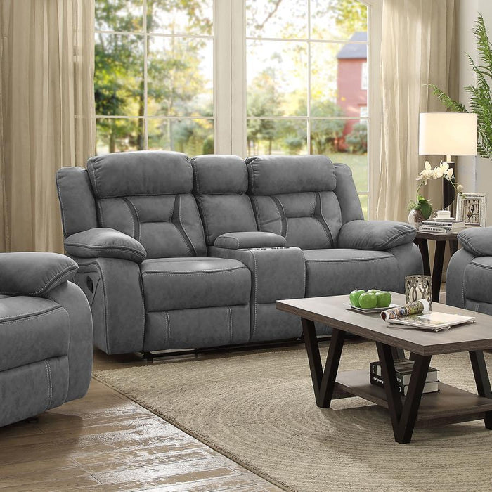 Higgins - Pillow Top Arm Motion Loveseat with Console