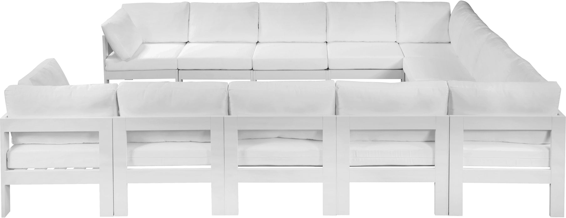 Nizuc - Outdoor Patio Modular Sectional 12 Piece - White - Fabric