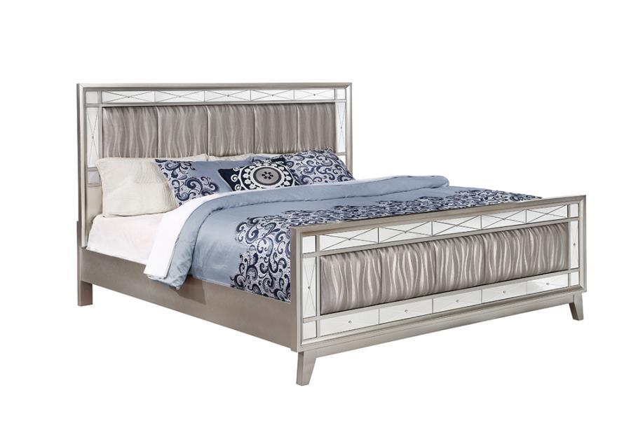 Leighton - Kids & Teens Panel Bed with Mirrored Accents