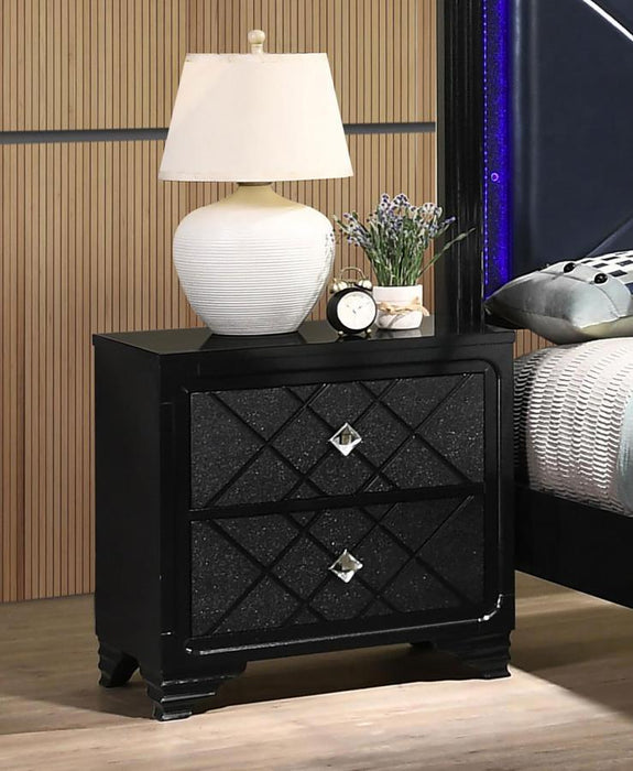 Penelope - 2-Drawer Nightstand - Black