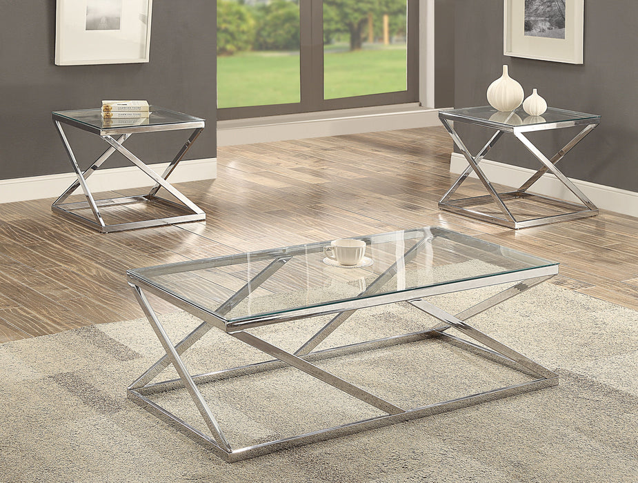 Chase - 3 Piece Cocktail Table - Pearl Silver