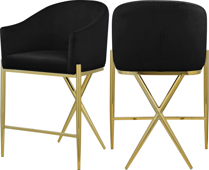 Xavier - Counter Stool with Gold Legs