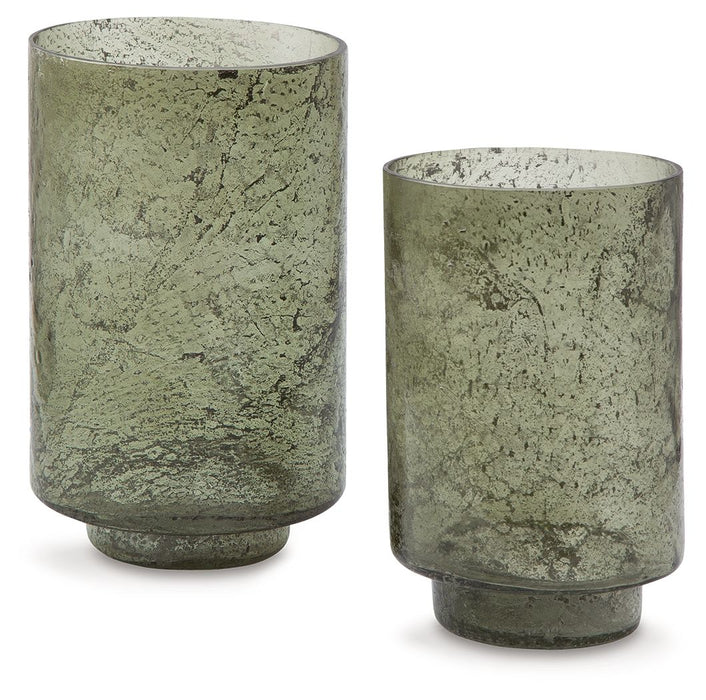 Clarkton - Green - Candle Holder Set (Set of 2)