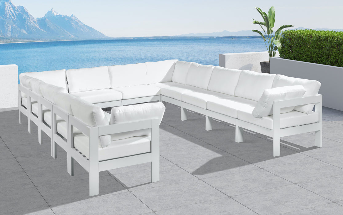 Nizuc - Outdoor Patio Modular Sectional 12 Piece - White - Fabric