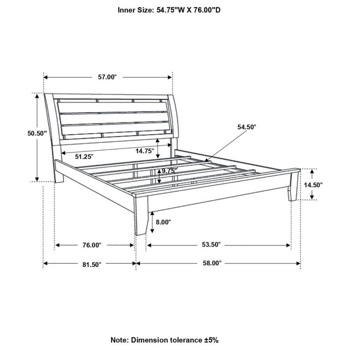 Serinity - Panel Bed with Cut-out Headboard