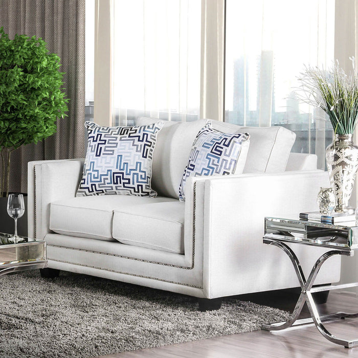 Ilse - Loveseat - Off-White / Blue