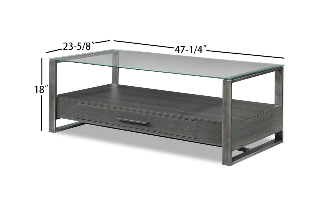 Mardo - Coffee Table With Drawer - Gray