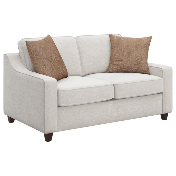 Christine - Upholstered Cushion Back Loveseat - Beige