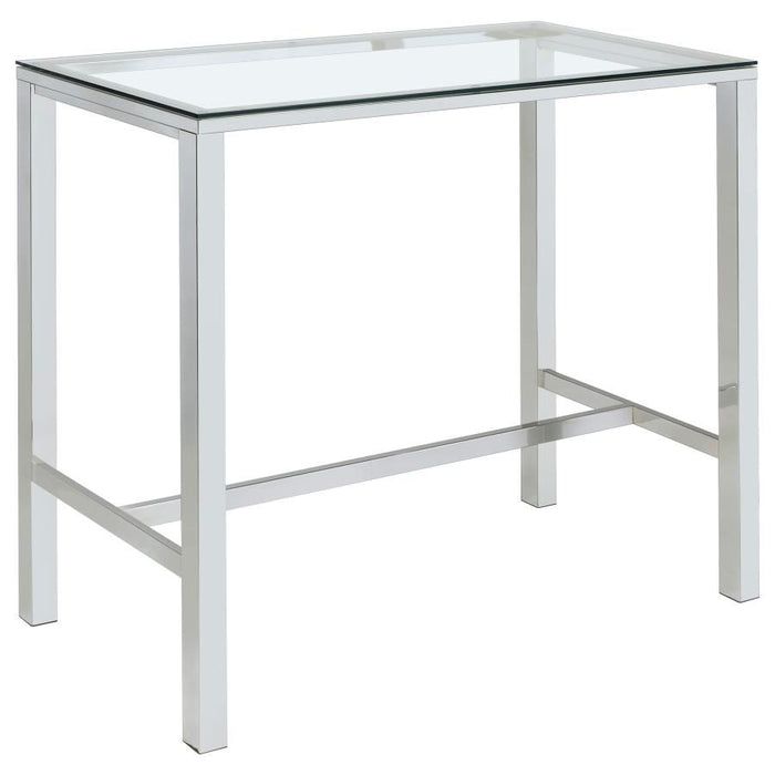 Tolbert - Bar Table With Glass Top - Chrome