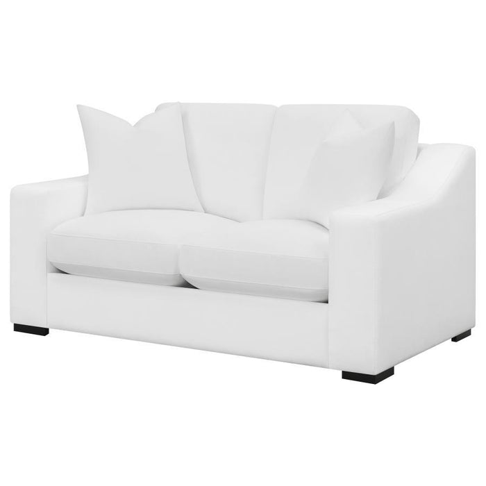 Ashlyn - Upholstered Sloped Arms Loveseat - White