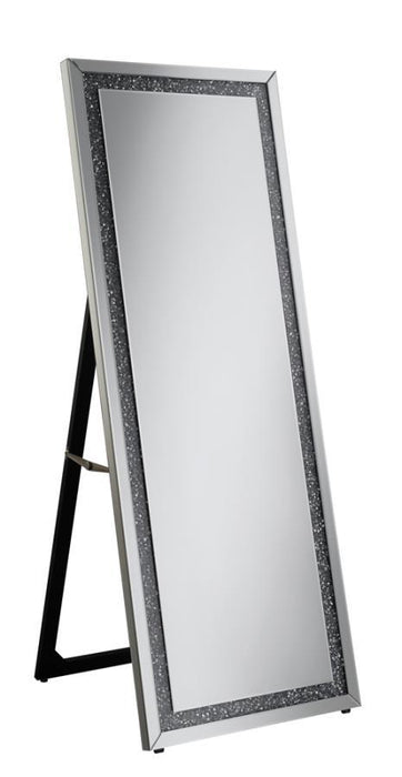 Novak - Rectangular Cheval Floor Mirror - Silver