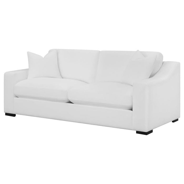 Ashlyn - Upholstered Sloped Arms Sofa - White