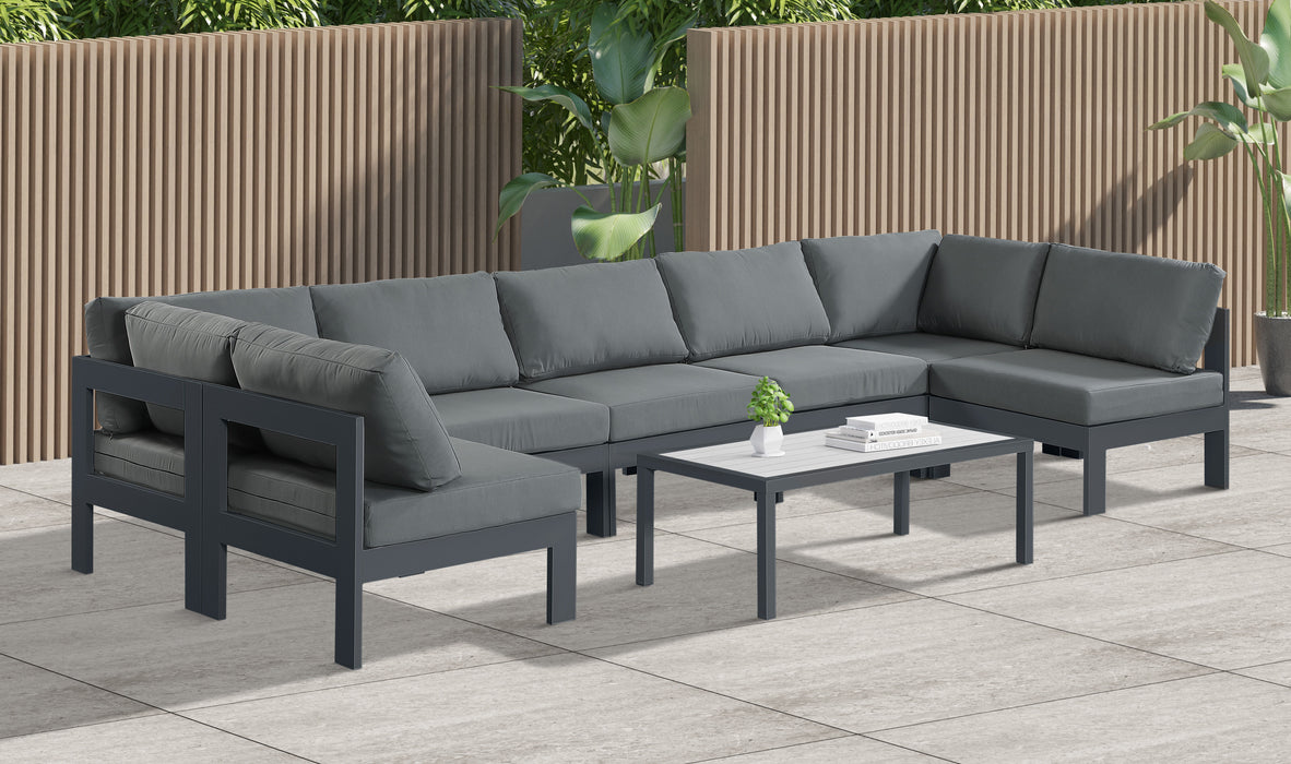 Nizuc - Outdoor Patio Modular Sectional 7 Piece - Gray Dark