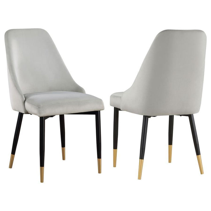 Gabrielle - Upholstered Solid Back Dining Side Chair (Set of 2) - Gray And Black