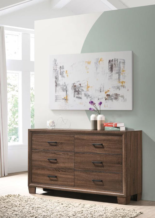 Brandon - 6-Drawer Dresser - Medium Warm Brown