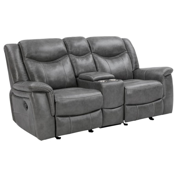 Conrad - Upholstered Motion Loveseat - Cool Gray