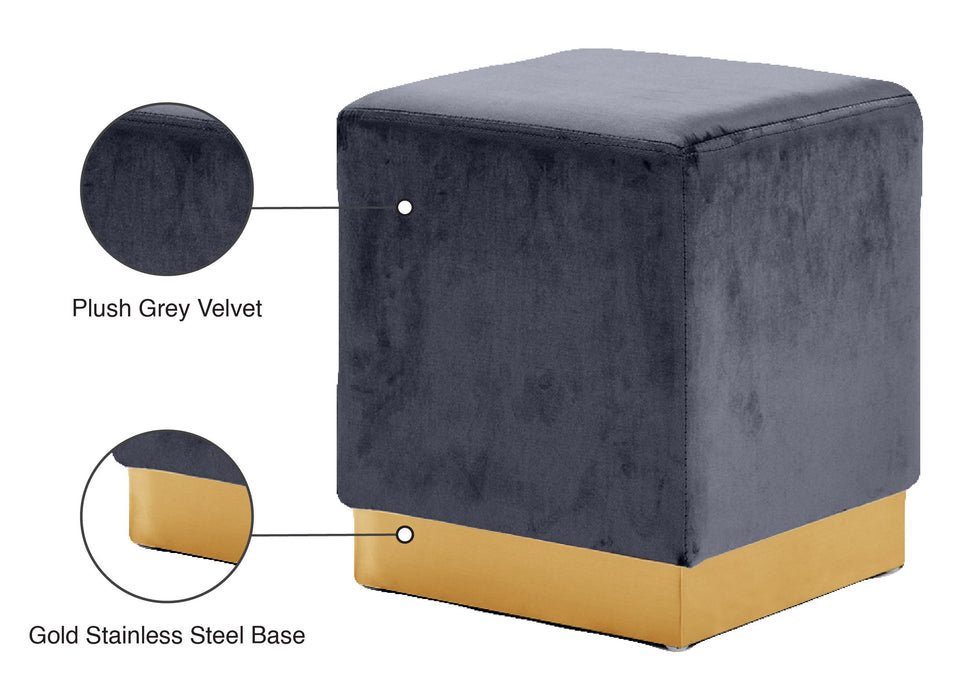 Jax - Stool Ottoman with Gold Base