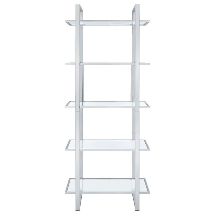 Hartford - Glass Shelf Bookcase - Chrome