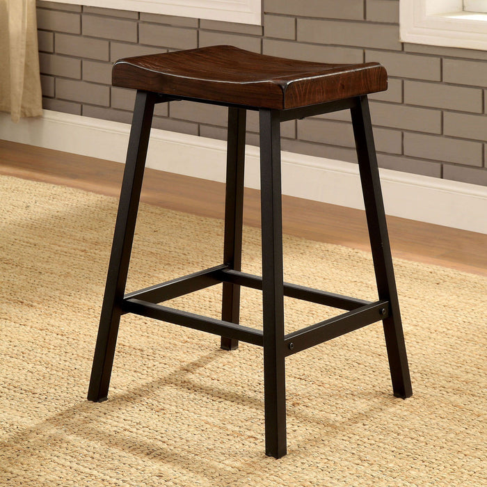 Lainey - Counter Height Stool (Set of 2) - Medium Weathered Oak / Black