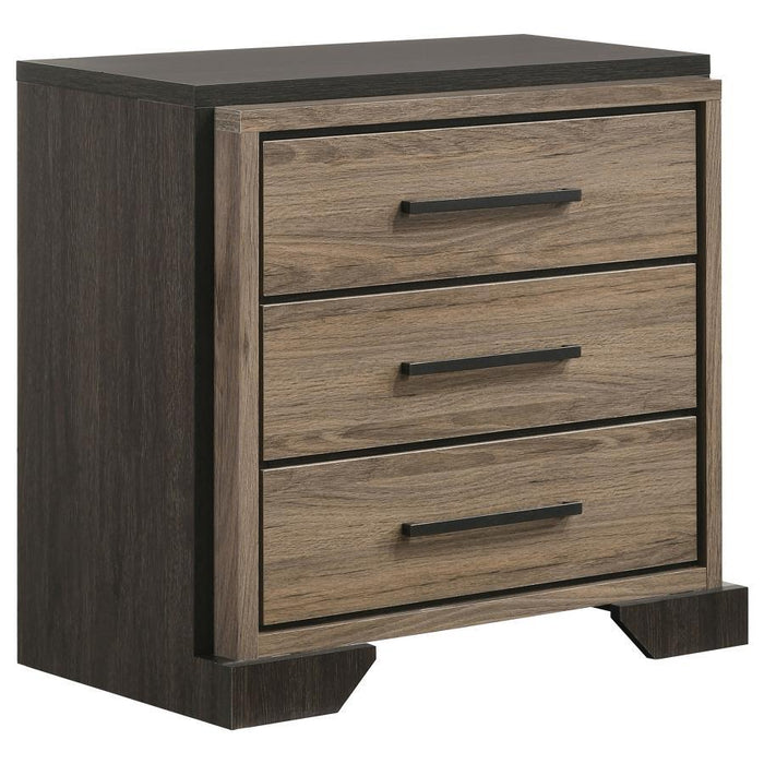 Baker - 3-Drawer Nightstand - Brown And Light Taupe