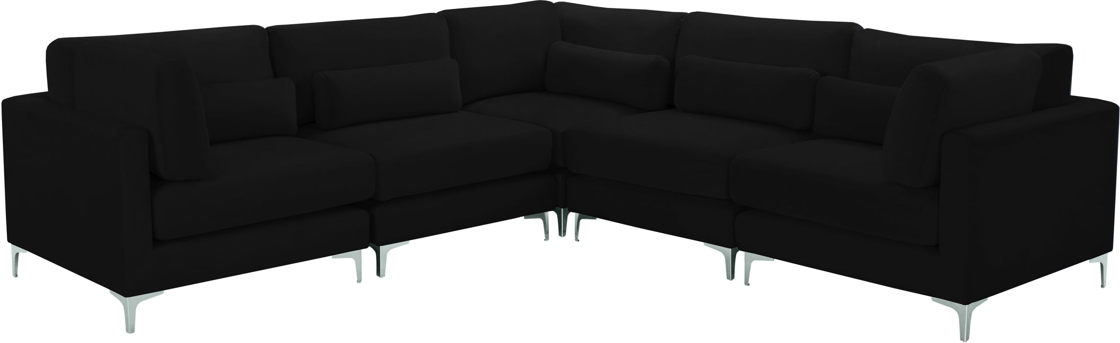 Julia - Modular Sectional 5 Piece - Black - Fabric