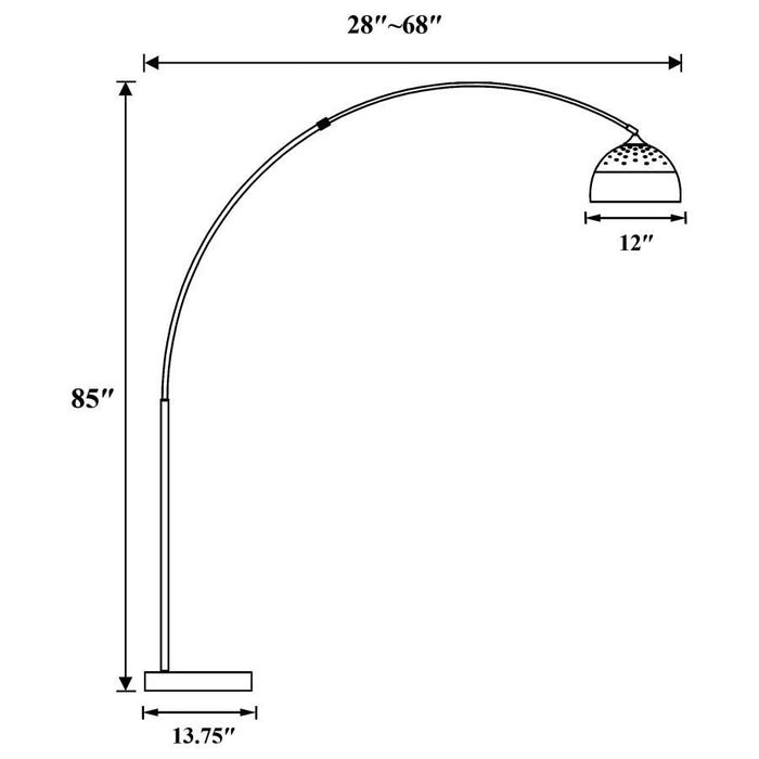 Krester - Arched Floor Lamp - Brushed Steel And Chrome