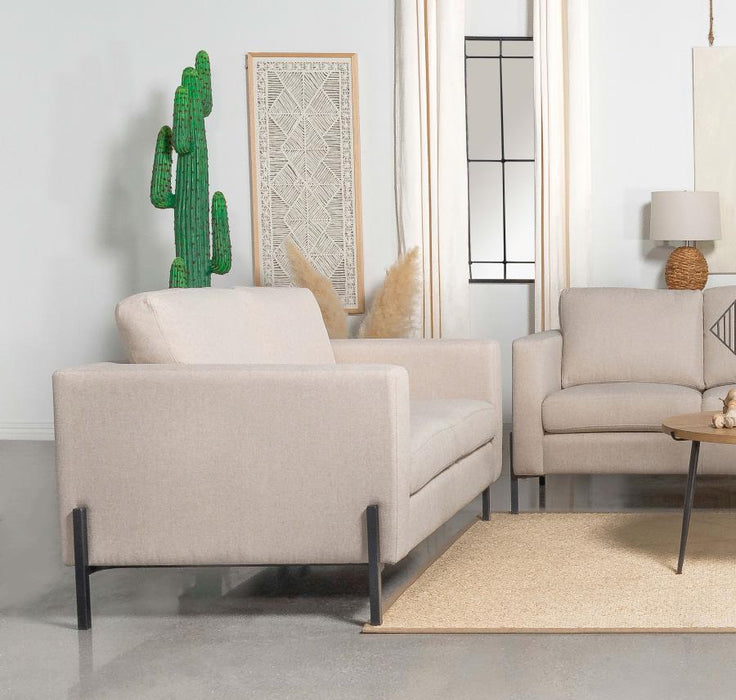 Tilly - Upholstered Track Arms Loveseat - Oatmeal