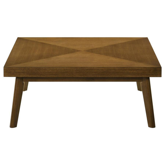 Westerly - Square Wood Coffee Table With Diamond Parquet - Walnut