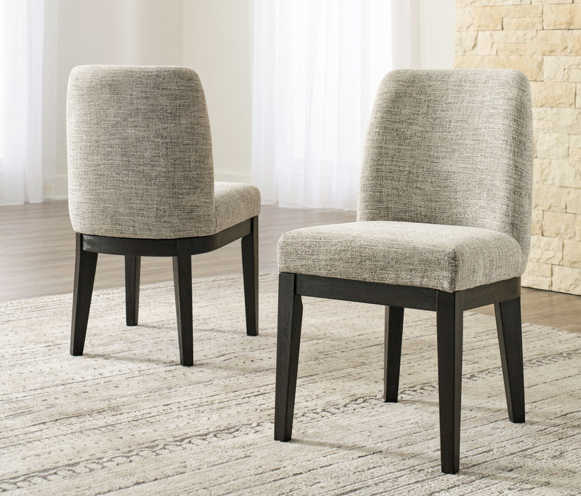 Burkhaus - Beige / Dark Brown - Dining Uph Side Chair (Set of 2)