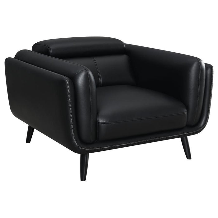 Shania - Track Arms Chair With Tapered Legs - Black