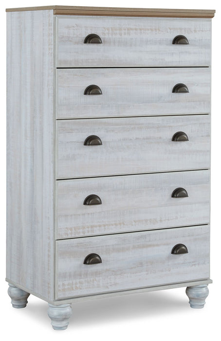 Haven Bay - Brown / Beige - Five Drawer Chest