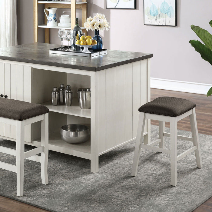 Heidelberg - Counter Height Bench - Off-White / Dark Gray