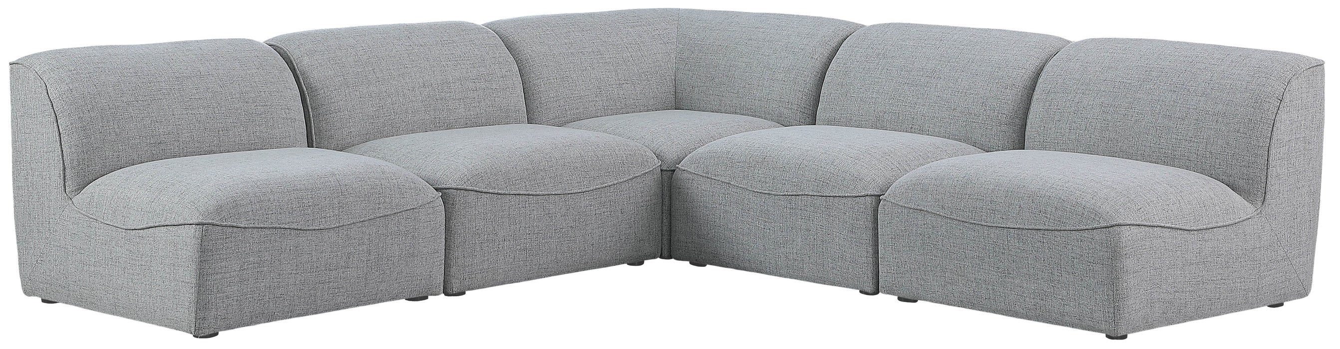 Miramar - Modular Sectional 5 Piece - Gray - Fabric