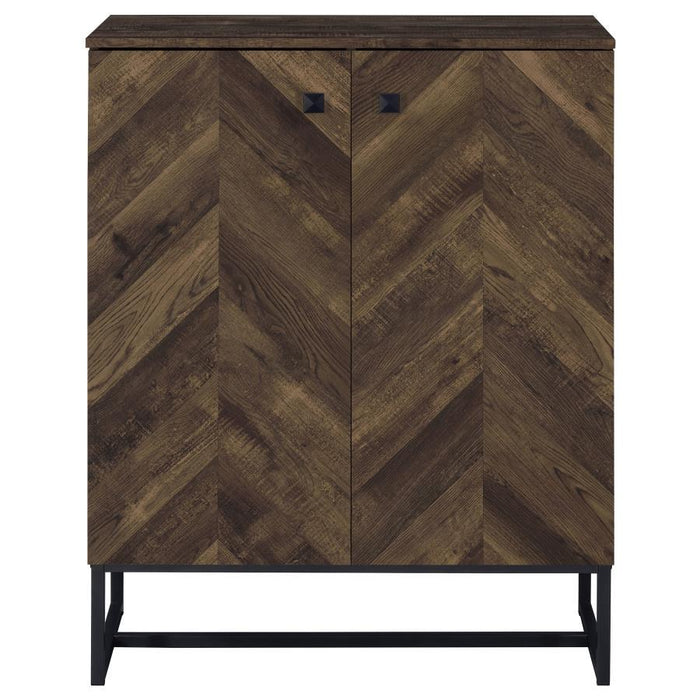 Carolyn - 2-Door Accent Cabinet - Rustic Oak And Gunmetal