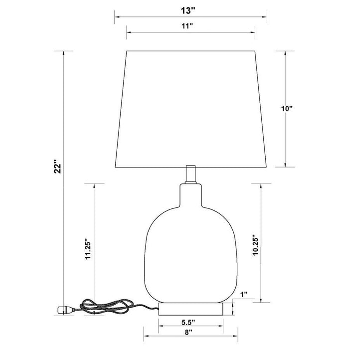 Costner - Empire Table Lamp - Beige And Clear